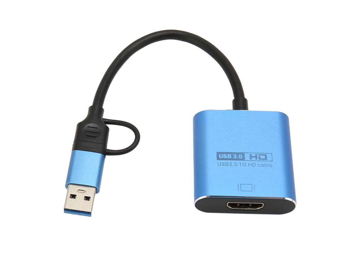 Adaptador conversor USB 3.0 para USB-C para multimedia HD, interface 1080p para Windows, Android e macOS | S/MARCA