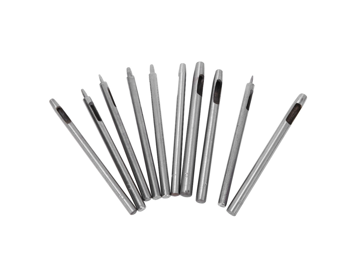 10 Peças De Ferramentas De Perforação Redonda Oca Para Couro 0,5-5mm Para Cinturões Diy