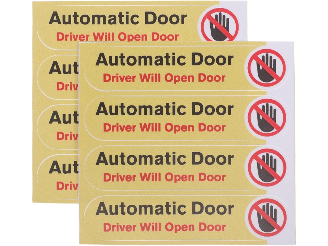 Conjunto De 8 Adesivos De Advertência Amarelos Em Pvc Para Portas De Veículos.