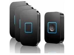 Campainha Sem Fio, Conjunto Sem Fio, Alcance de 400 M, À Prova Dágua Ip55, com 3 Receptores Plug In, 60 Melodias e 5 Níveis de Volume. Brilvibe wer