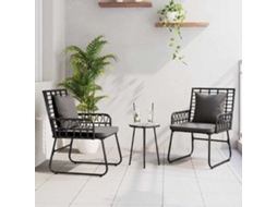 Vidaxl Conjunto De Jantar Para Jardim 3 Unid. Preto E Anthracite