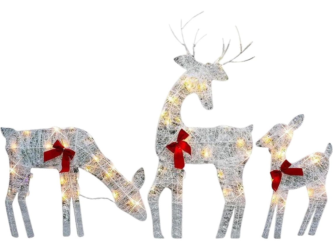 Decoração Iluminada de Fazenda de Veados, Veado de Natal Iluminado Veado Iluminado para Uso Externo, Decoração CHABERLU