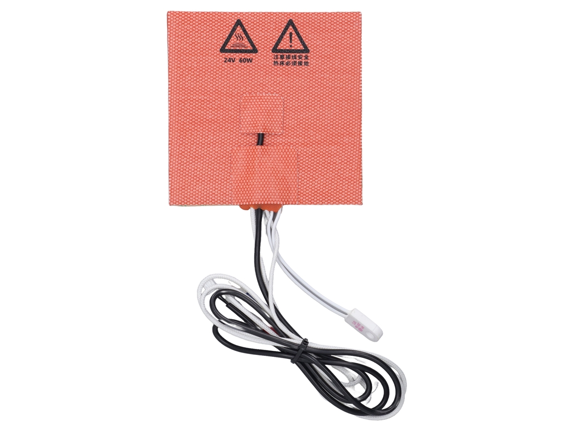 Base De Aquecimento De Silicone 10x10cm 24v 60w Para Impressora 3d Voron 0 0.1 Flexível Alta Condutividade Térmica
