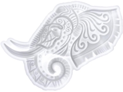 Molde De Silicone Branco Para Cabeça De Elefante, Resistente Ao Desgaste, Fácil De Usar.
