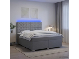 Vidaxl Cama Box Spring Com Colchão Cinzento-claro 160 X 200 Cm Tecido