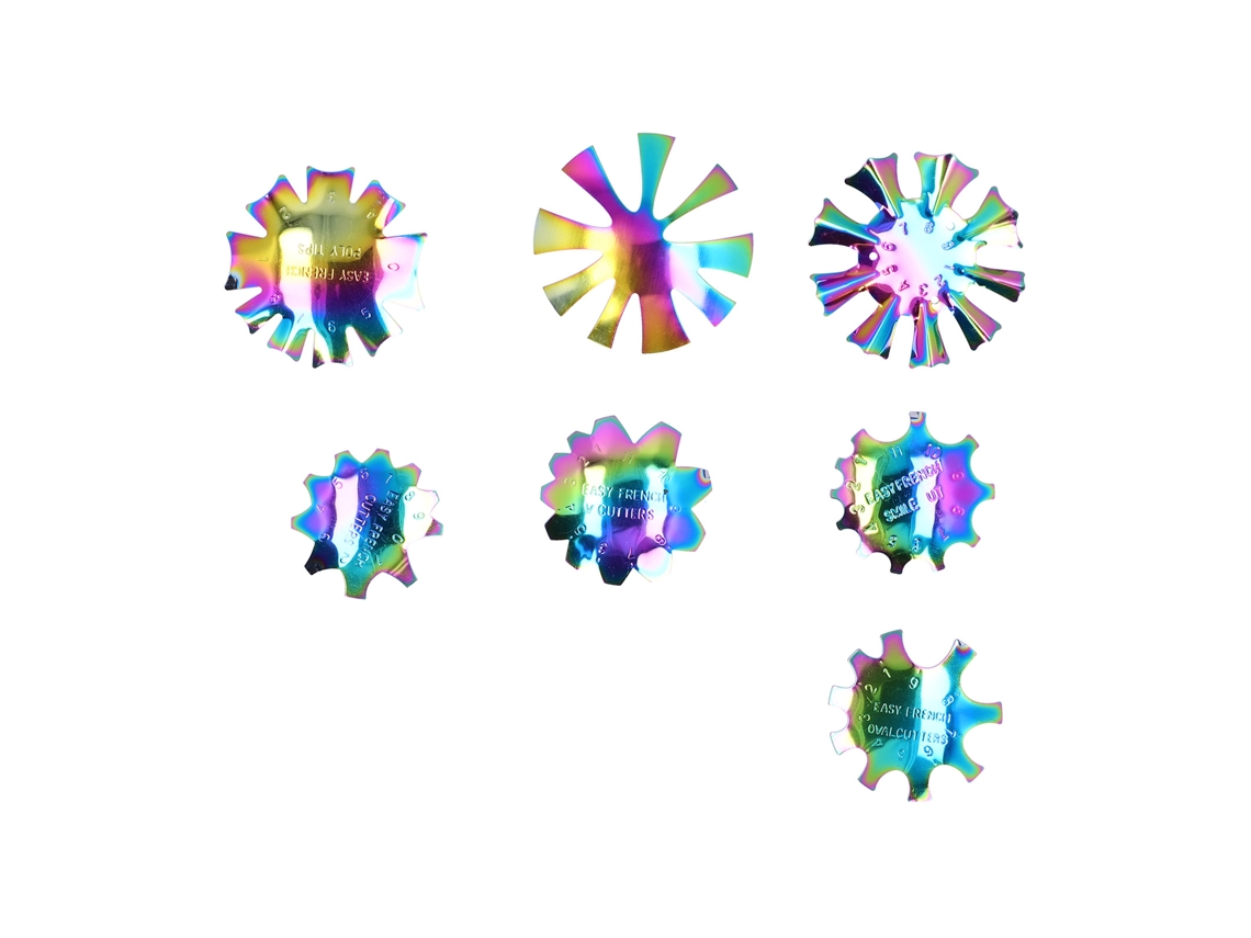 2026altiro-7pcs Cortador De Borde De Uñas De Acero Inoxidable Plantilla Herramienta De Corte De Línea Sonriente
