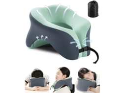 Travesseiro De Pescoço Em Espuma Viscoelástica, Confortável, Formato U, Para Viagens, Com Suporte Cabeça 360° E Fivela Ajustável, Aquaforge