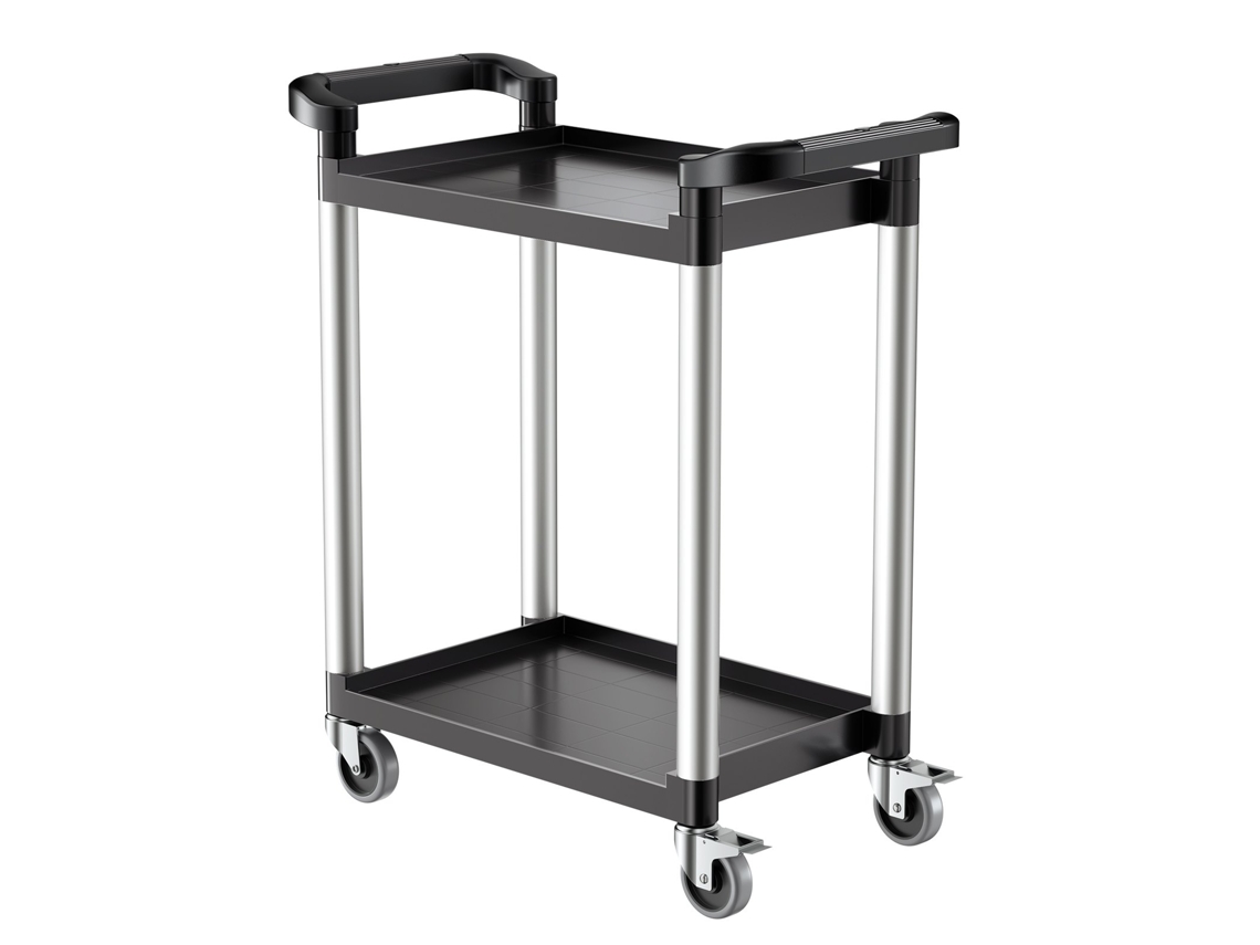 Carrinho de servir Vevor 800 x 410 x 945 mm, 2 níveis, com rodas, capacidade de carga 136 kg