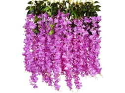 Conjunto de 12 Guirlandas de Flores Artificiais para Pendurar em Arco, Ideal para Cerimônias, Festas em Casa e no Jardim . AQUAFORGE (roxo)