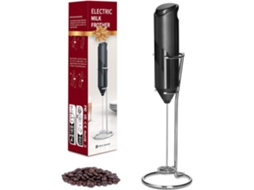 Espumador Elétrico de Leite AQUAFORGE portátil, bateria, aço inoxidável, com suporte, para café, latte, matcha, chocolate quente
