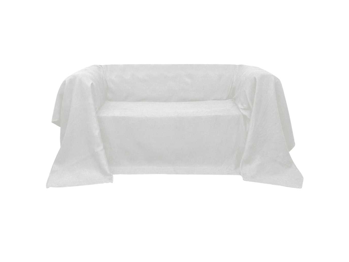 Capa De Sofá 210 X 280 Cm Microfibra Cor Creme