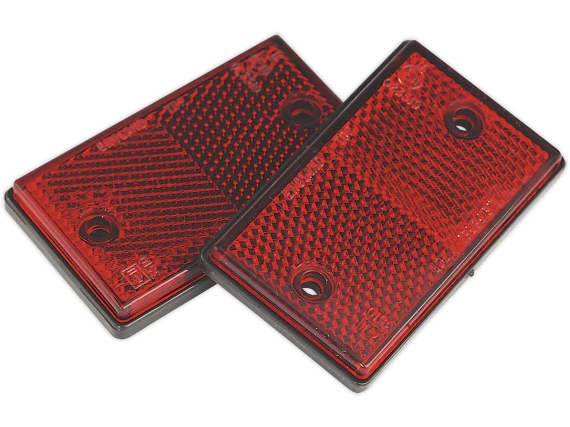 Refletor Retangular Tb24 Reflex, Vermelho, Pacote Com 2 Unidades