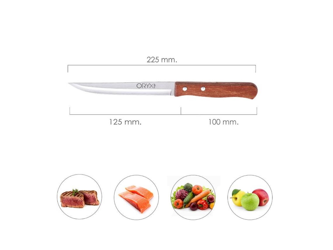 Faca de Cozinha Cozinha Montana Lâmina Aço Inox 13 cm Cabo de Madeira ORYX