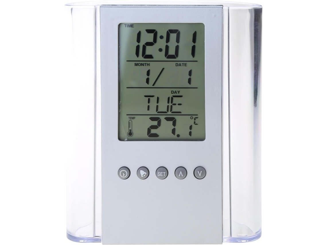 Despertador Digital Lcd, Porta-lápis De Mesa, Organizador, Termômetro, Calendário, Porta-canetas, Organizadores