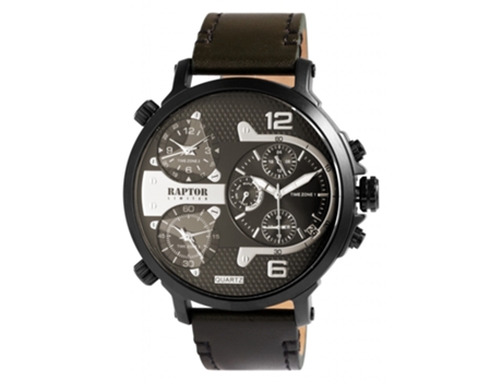 Relógio RAPTOR Limited Homem Multifuncional com Pulseira de Couro Genuíno com Costuras