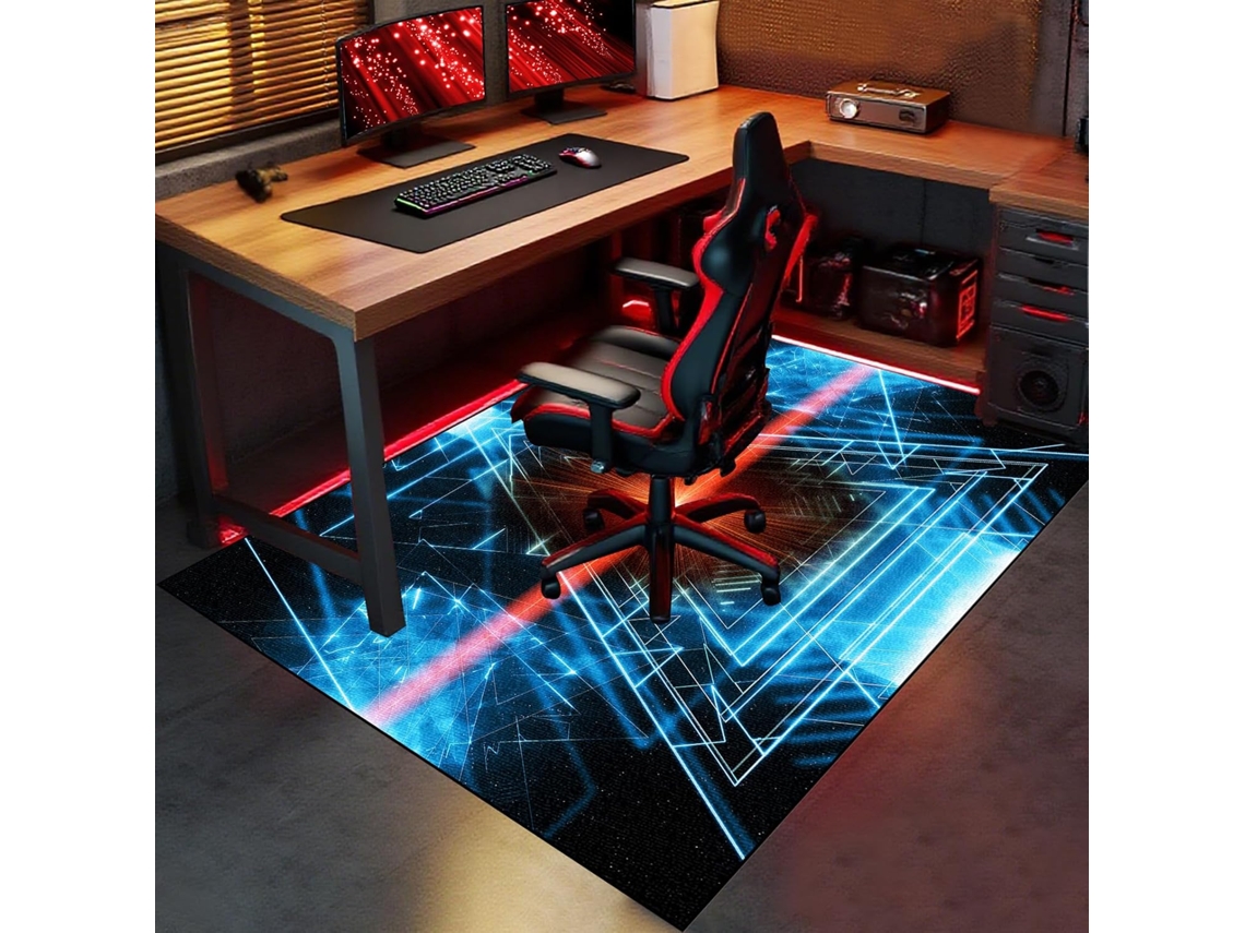 Tapete Cadeira Piso Escritório Protetor Antiderrapante 60 X 120 Cm Madeira Gamer, Escritório, Madeira,