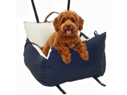 Cadeirinha de Carro para Cachorro com Cinto de Segurança e Fecho Acolchoado Cadeirinha 49x53x36cm Azul Marinho Ge
