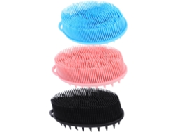 Conjunto De 3 Escovas Esfoliantes Silicone Dupla Face Para Banho E Ducha, Limpeza Suave Do Corpo E Rosto Para Todos Os