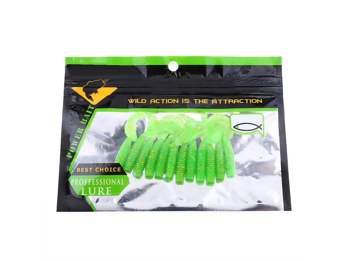 Isca Mole Luminosa Para Atrair Peixes Com Cauda Enrolada Simulada