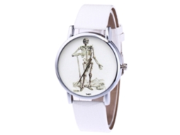 Reloj De Pareja Unisex De Cuero Pu Con Correa De Cuero Para Hombres Y Mujeres (blanco)