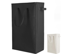 Conjunto De 2 Cestos De Roupa Suja Slim, Compactos E Ideais Para Organizar Roupas Sujas, Sacos De Roupa Suja Slim E Dobráveis, Dobráveis, Pretos
