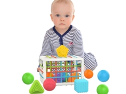 Mali brinquedo de Classificação de Formas para Bebê com Cordas Elásticas Brincadeira de Aprendizagem Precoce