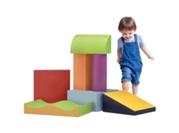 Conjunto de 7 blocos de espuma EPE para desenvolvimento motor de crianças em idade pré-escolar, brinquedo educativo, multicolorido.