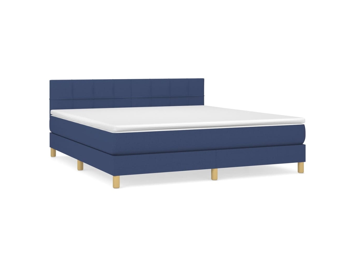 Cama com Molas/colchão 180x200 Cm Tecido Azul MAISON EXCLUSIVE