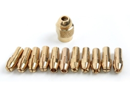 Conjunto De 12 Mandris Latão 0,5 A 3,2 Mm Com Rosca M8 X 0,75 Para Precisão E No Trabalho