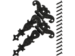 Kit Com 2 Em Liga De Zinco Preto Para Portões Madeira, Galpões E