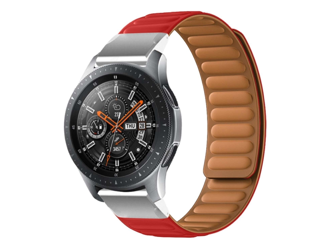 Bracelete Pulseira Magnética de Forte Conexão para Samsung Galaxy Watch Bluetooth 45Mm Vermelho