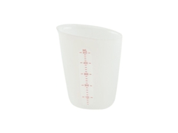 Taza Medidora De Silicona Anti-deslizante Com Borda Suave E Fácil De Limpar Para Confeitaria 250ml/500ml 250ml Blanco