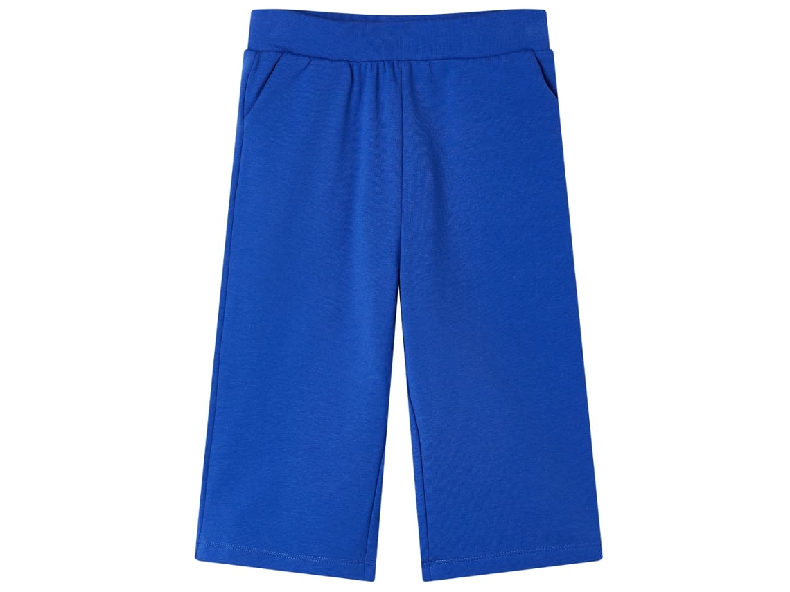 Calças De Criança Com Pernas Largas Azul-cobalto 116