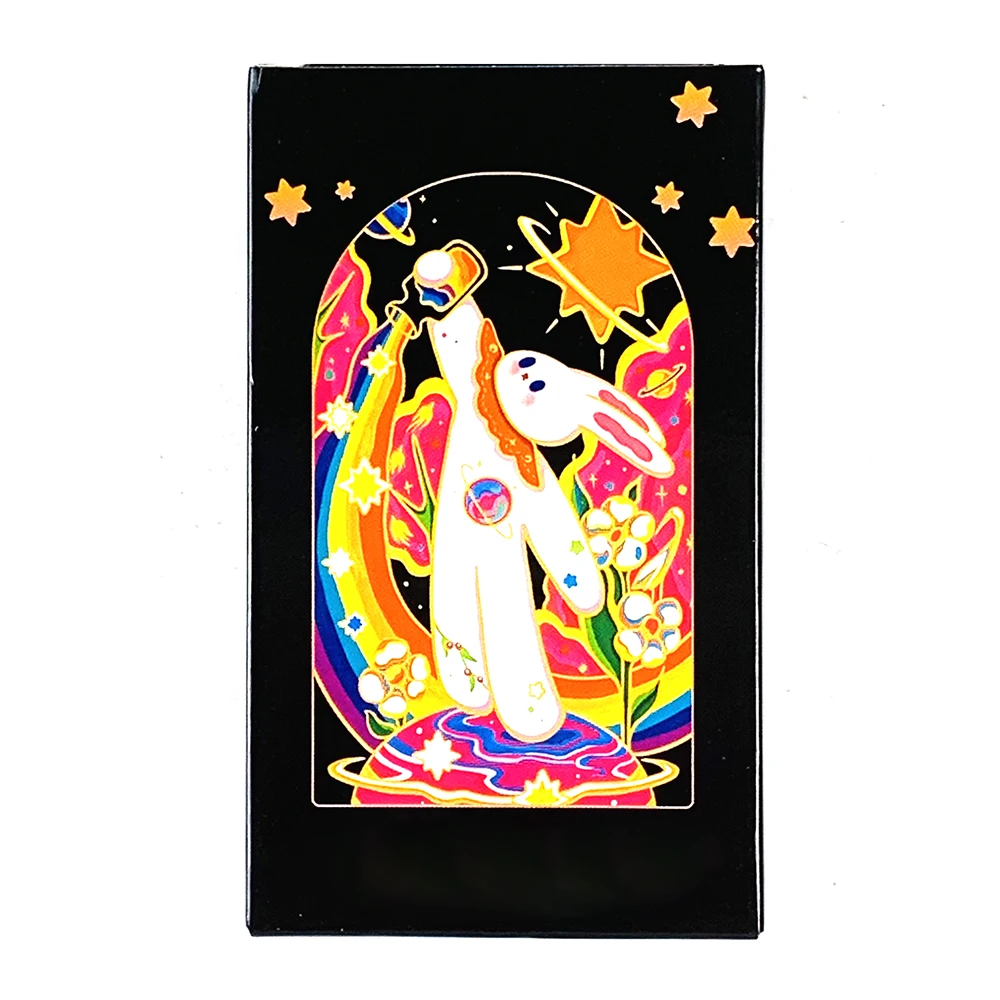 um Baralho de Tarô Totalmente Novo, com 78 Adoráveis Cartas Temáticas de Coelhinhos, Perfeito para Meditação, Jogos de Festa e Colecionismo. MDUG
