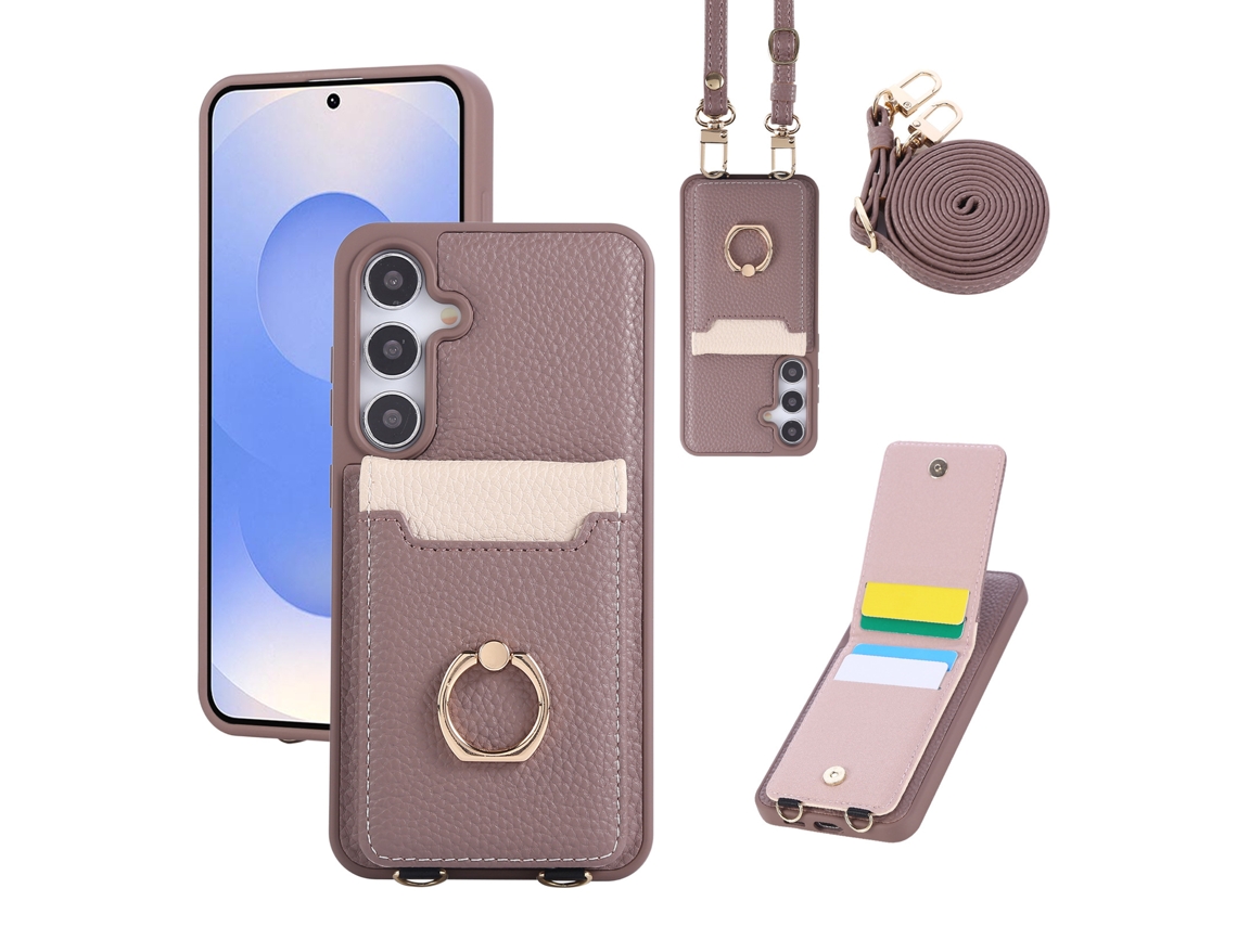 Capa Chrui Para Samsung Galaxy S26, Com Anel, Compartimento Para Cartões E Alça De Ombro (compatível, Ametista)