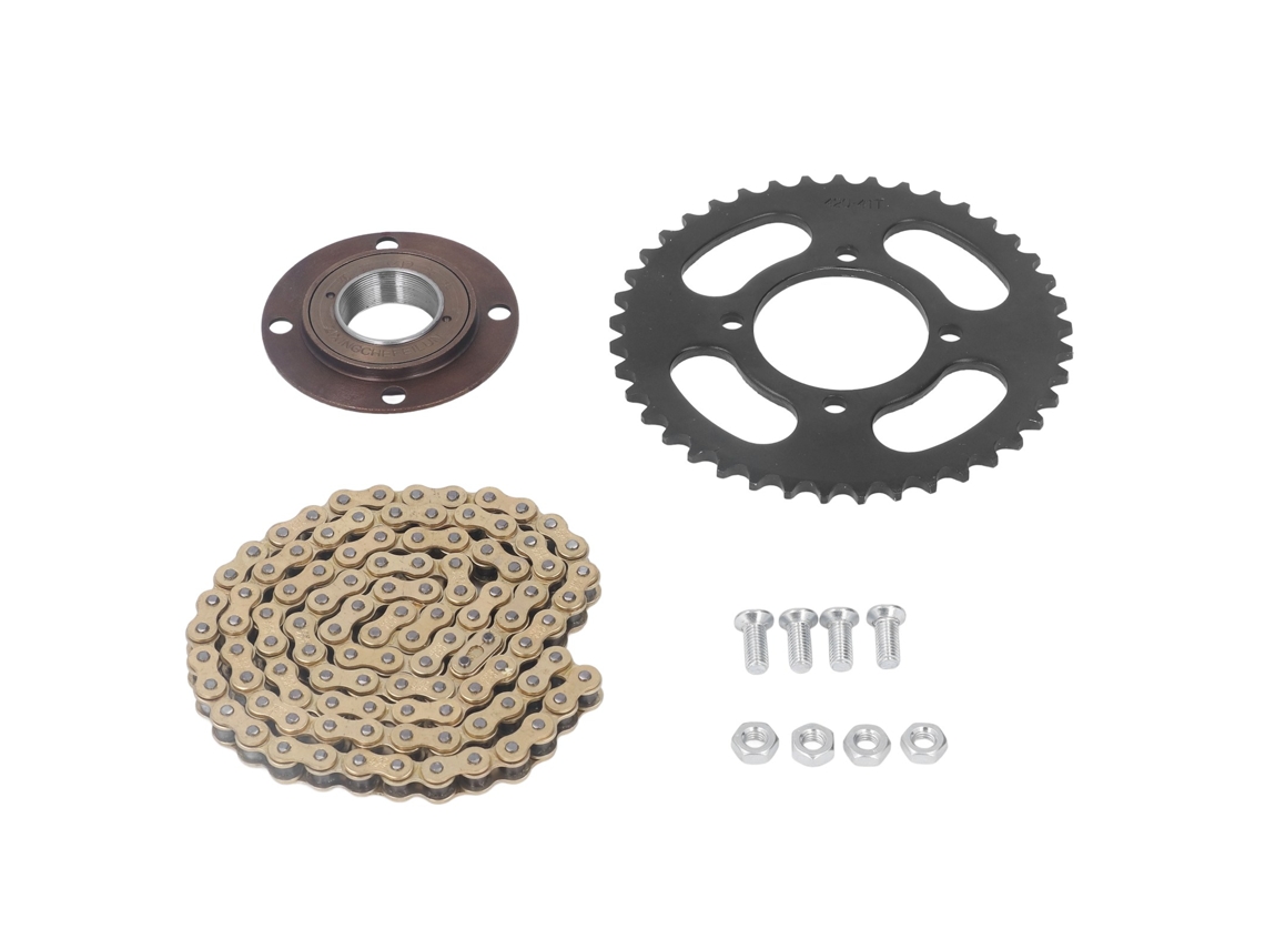 Kit De Corrente E Engrenagem De Bicicleta Alumínio Ouro 104 Links 41d Para Scooters Motos Atvs