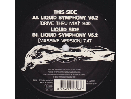 Vinil Liquid Symphony Tf Productions