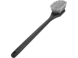 Escova De Cabo Longo Cinza Para Limpeza De Aros E Pneus Com Cerdas Resistentes.