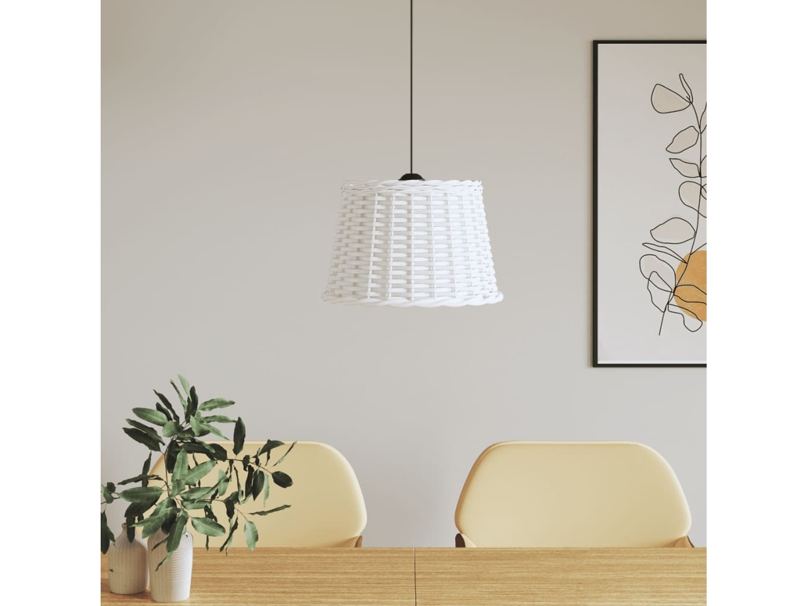 Vidaxl Abajur De Teto Ø40x26 Cm Vime Branco