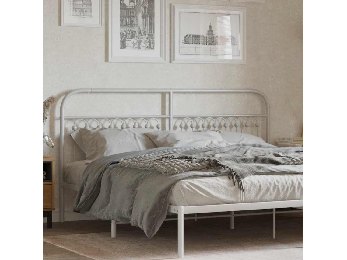 Vidaxl Cabeceira De Substituição 180 Cm Metal Branco