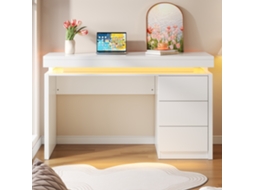 Mesa Computador Led 120x50x79cm 3 Gavetas Pés Reforçados VELTRIX
