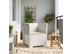 Vidaxl Poltrona 1 Lugar Com Almofada Look Rattan Pp Branco