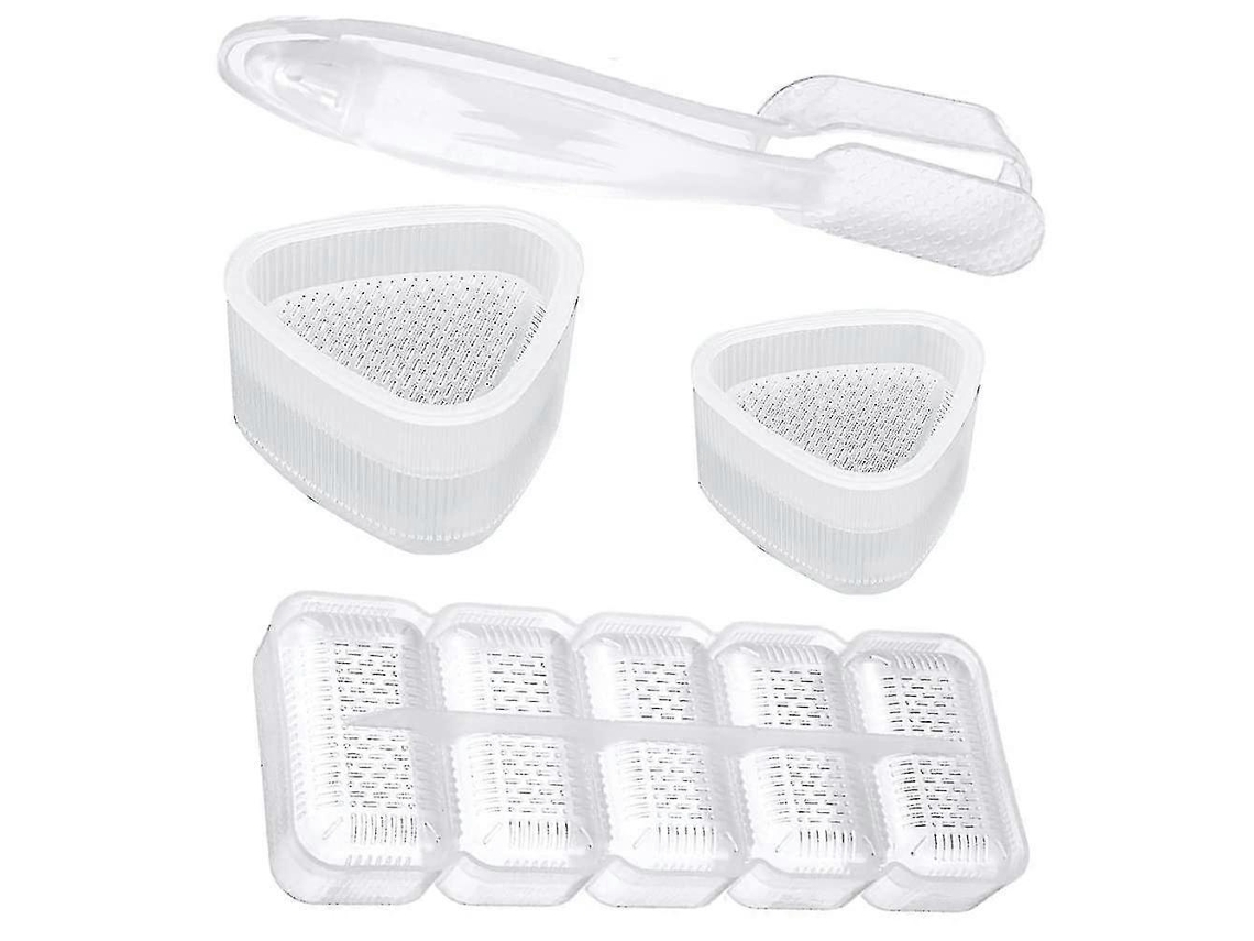 Kit de Moldes para Sushi 4 Piezas: Moldes de Onigiri Transparentes, Triangulares, Nigiri Y Rodillo para Bento Y Restaurantes