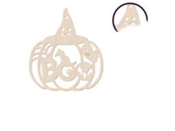 Decoração De Halloween Com Placa De Madeira De Abóbora Laxiscreed Com Gravação A Laser E Design Compacto