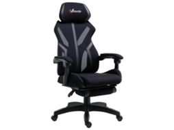 Cadeira Gamer com Apoio para os Pés Retrátil, de Escritório Giratória e Reclinável com Encosto de Cabeça e Alt. Ajust., 65x65x119 129 Cm.