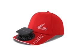 Chapéu Movido a Energia Solar com Ventilador MDUG (vermelho)