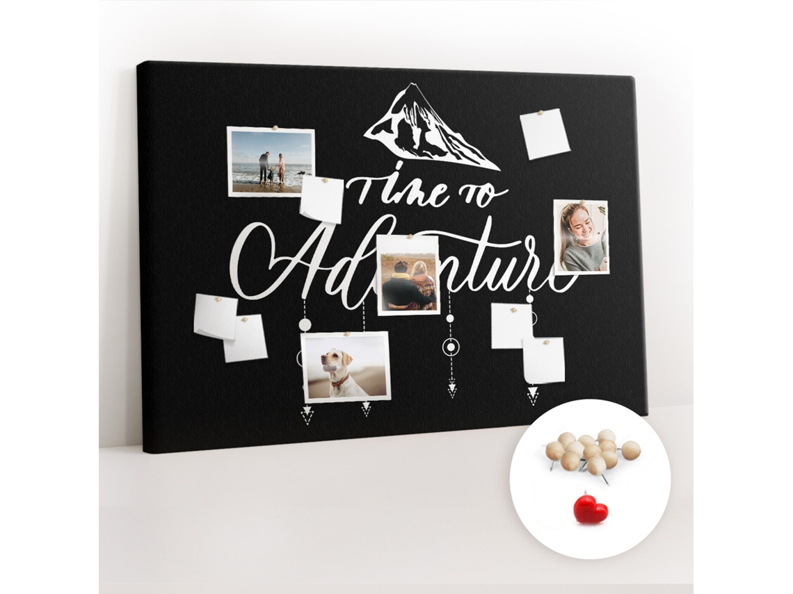 Painel De Cortiça Para Parede Citação De Viagem Para A Sala De Estar Espelharte (120x80 Cm)