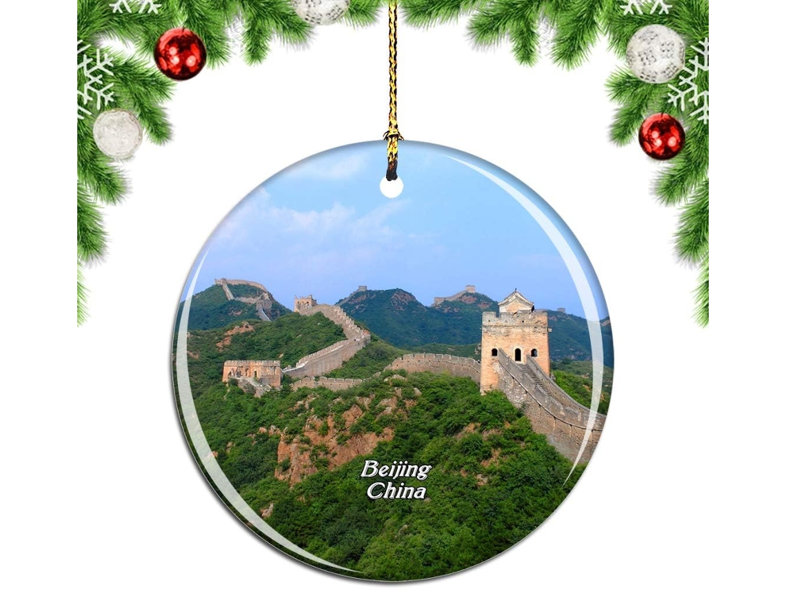 Enfeite de árvore decorativo para pendurar na Grande Muralha de Pequim, China - Coleção de viagens pela cidade