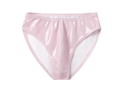 Calcinha Boxer Masculina de Couro Patente com Efeito Molhado, Cintura Elástica para Club e Dança de Pólo Rosa