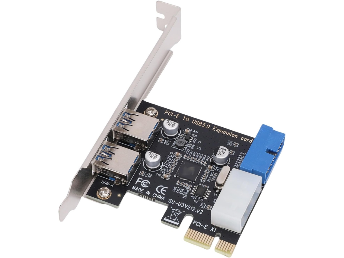 Placa De Expansão Pcie X1 Usb-c 3.0 5gbps, 2 Portas Com Conector